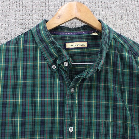 G.H Bass & Co Shirt Mens 2XL Multicolor Plaid Button Down Long Sleeve Collared - Picture 2 of 10